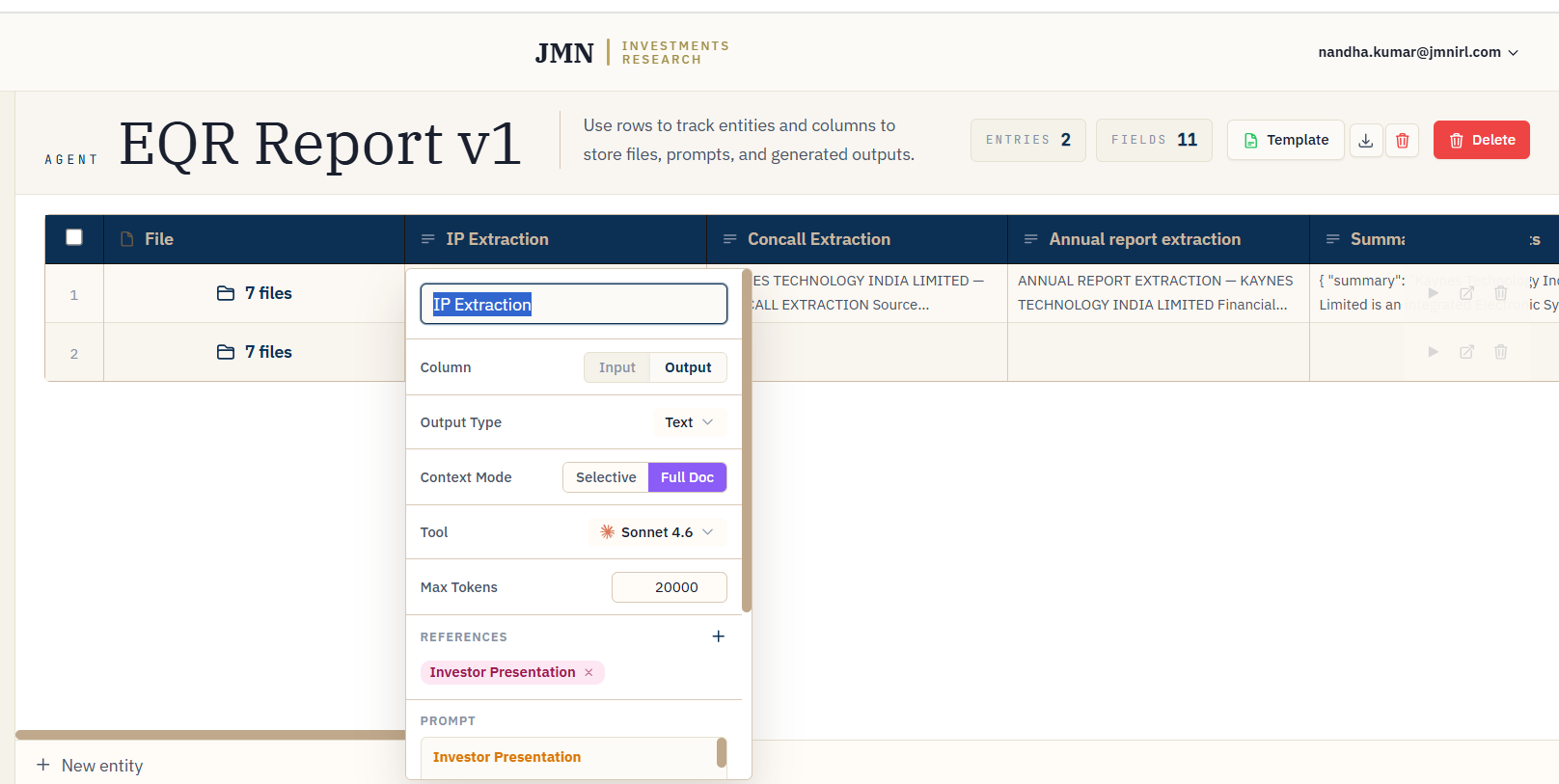 DraftPilot output property configuration